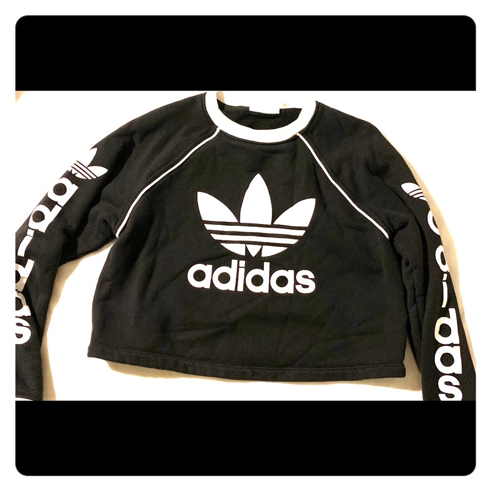 Adidas cropped hoodie sweatshirt